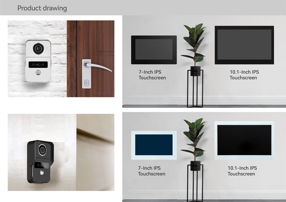 Smart Doorbell Wired - Дополнительный 10/7-дюймовый цветной сенсорный Wi-Fi видеодомофон