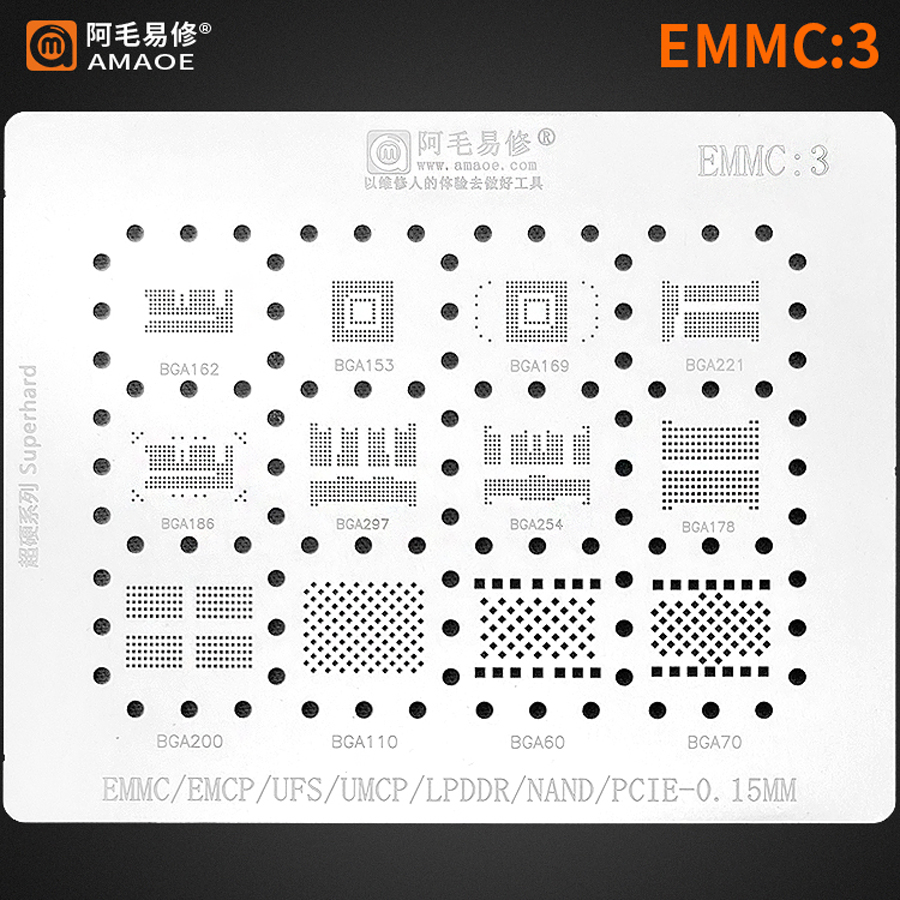 Tasmota Flash Tool - Трафарет для реболлинга AMAOE EMMC3 BGA