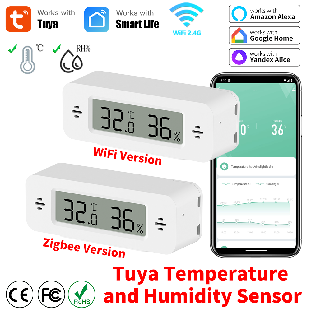 Home Automation Technology - Датчик температуры и влажности Tuya Wi-Fi/Zigbee,